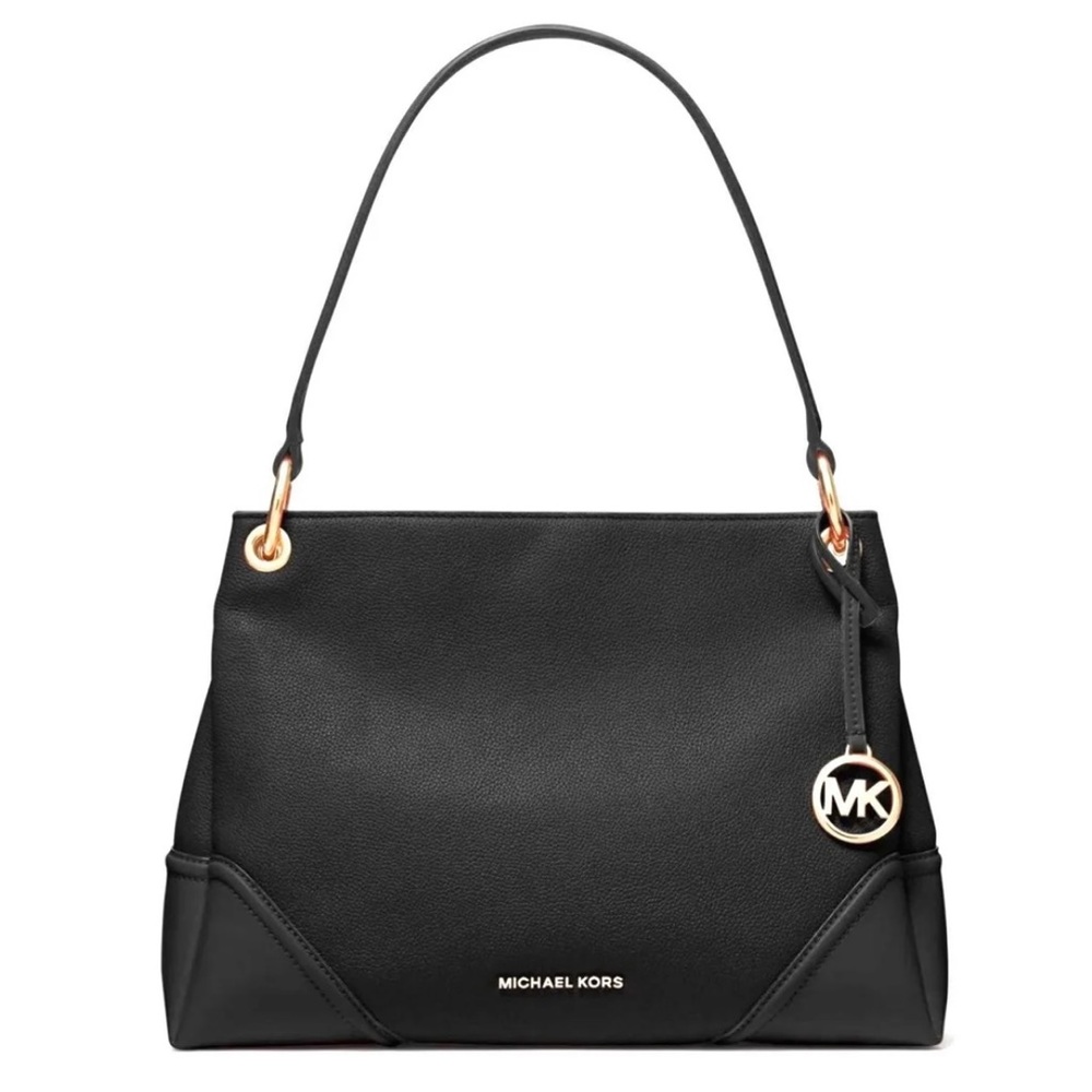 Michael Kors Nicole Black Leather Shoulder Bag - NWT